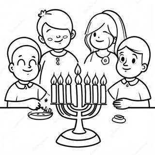 Pagina Da Colorare Di Bambini Che Accendono La Menorah 38010-8298