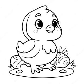 Pulcino Di Pasqua Felice Pagina Da Colorare 381 2087