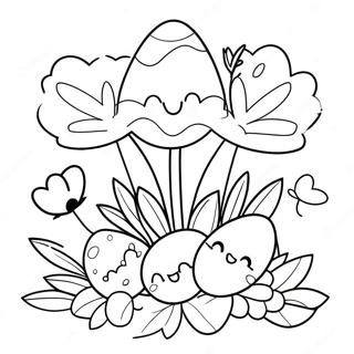 Fiori Di Primavera E Uova Di Pasqua Pagina Da Colorare 382 2415