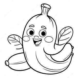 Pagina Da Colorare Della Banana Carina In Stile Cartone Animato 38734-8454