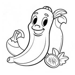 Pagina Da Colorare Della Banana Carina In Stile Cartone Animato 38734-8456