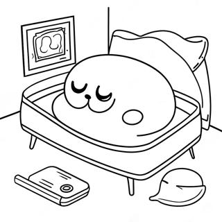 Gudetama Pigro A Letto Pagina Da Colorare 39371-8597