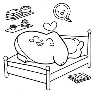 Gudetama Pigro A Letto Pagina Da Colorare 39371-8598