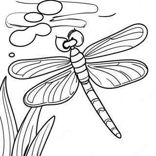 Pagina Da Colorare Della Libellula Maestosa Che Vola Sopra Lacqua 39732-8677