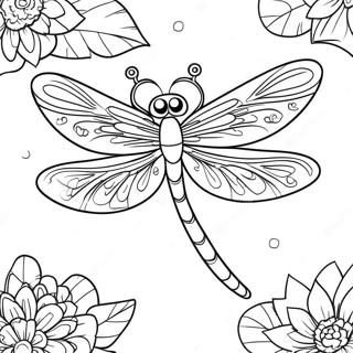 Pagina Da Colorare Della Libellula Giocosa Con Ali Scintillanti 39733-8681