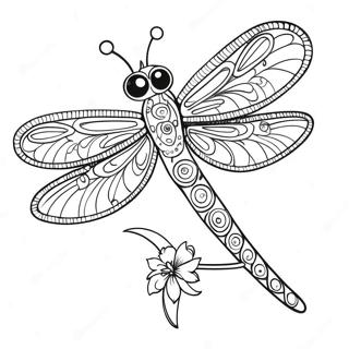 Pagina Da Colorare Della Libellula Giocosa Con Ali Scintillanti 39733-8684