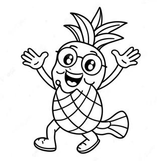 Ananas Divertente Che Balla Disegno Da Colorare 39915 8730