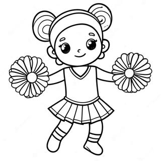 Cheerleader Con Pompon Disegno Da Colorare 40003-8738