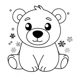 Carino Orso Polare Con Fiocchi Di Neve Disegno Da Colorare 40092-8756