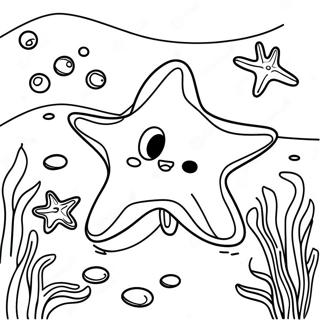 Stella Marina Giocosa In Una Barriera Corallina Pagina Da Colorare 42179-9229