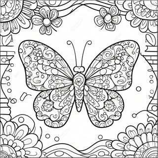Paper Da Colorare Di Una Farfalla Mosaico Colorata 42363-9254