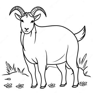 Disegno Da Colorare Di Una Capra Realistica In Piedi 42820 9363