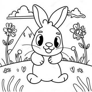 Coniglio Felice In Un Campo Soleggiato Da Colorare 4380 1000