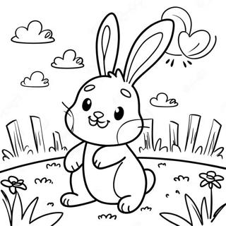 Coniglio Felice In Un Campo Soleggiato Da Colorare 4380 998