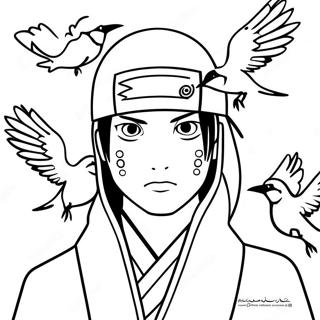 Itachi Uchiha Con Corvi Disegno Da Colorare 44174 9665
