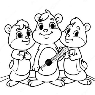 Pagina Da Colorare Di Alvin E Le Chipmunks Che Cantano 44531-9735