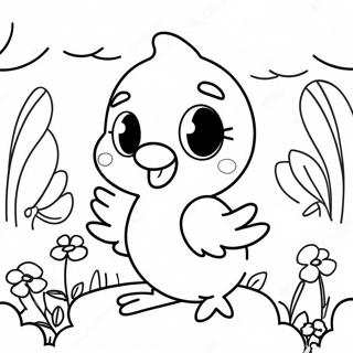 Felice Uccellino Tweety In Un Giardino Fiorito Da Colorare 44794-9797