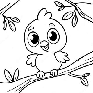 Adorabile Uccellino Tweety Seduto Su Un Ramo Da Colorare 44797-9810