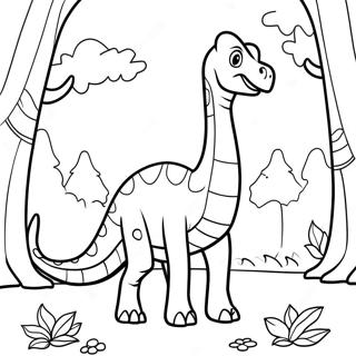 Brachiosauro In Una Foresta Disegno Da Colorare 45580 9979