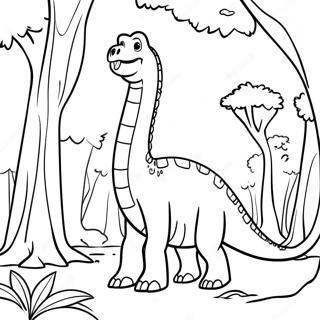 Brachiosauro In Una Foresta Disegno Da Colorare 45580 9980