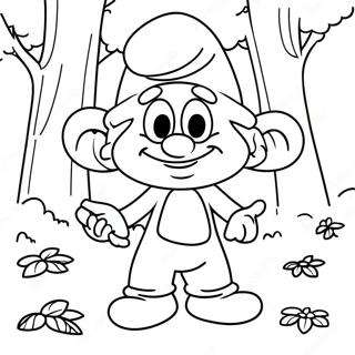 Papa Puffo Nel Bosco Da Colorare 46124-10106