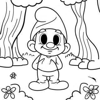 Papa Puffo Nel Bosco Da Colorare 46124-10107