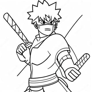 Kakashi In Posizione Di Battaglia Da Colorare 46323-10140