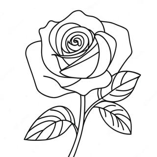 Fiore Rosa Realistico Pagina Da Colorare 469 862