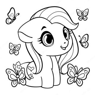 Fluttershy Con Farfalle Colorate Da Colorare 47284-10335