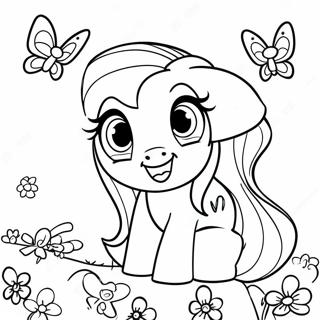 Fluttershy Con Farfalle Colorate Da Colorare 47284-10336