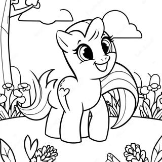 Fluttershy In Un Giardino Di Fiori Da Colorare 47285-10339