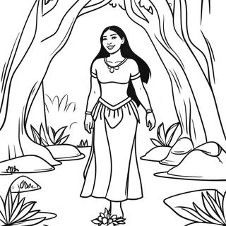 Pocahontas In Una Foresta Colorata Pagina Da Colorare 48264-10551