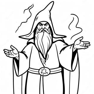 Pagina Da Colorare Del Potente Mago Che Lancia Incantesimi 48356-10580