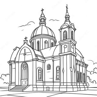 Pagina Da Colorare Di Architettura Di Chiese Storiche 49068-10745