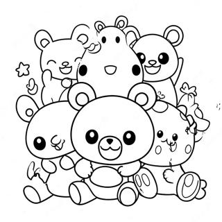Pagina Da Colorare Di Rilakkuma Carino Con Amici 49163-10751