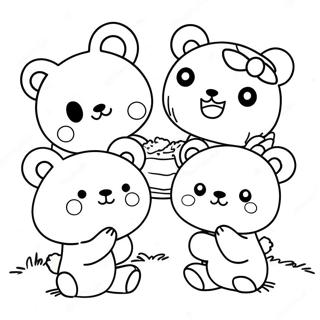 Pagina Da Colorare Di Rilakkuma Carino Con Amici 49163-10752