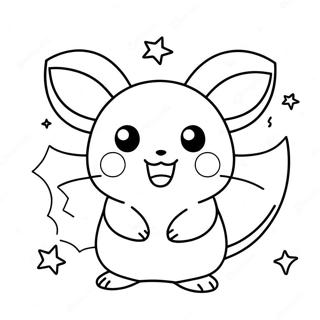 Carino Raichu Con Scintille Pagina Da Colorare 49983-10933