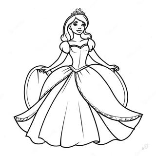 Principessa Affascinante In Un Abito Da Colorare 50548 11058