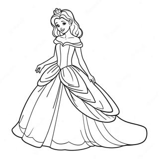 Principessa Affascinante In Un Abito Da Colorare 50548 11059