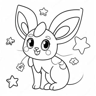 Carino Sylveon Con Stelle Scintillanti Da Colorare 50722-11090