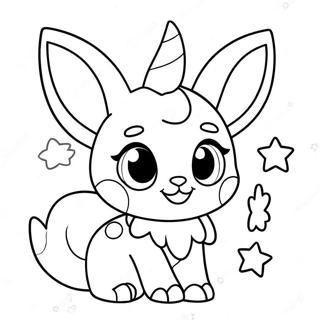 Carino Sylveon Con Stelle Scintillanti Da Colorare 50722-11092