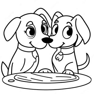 Pagina Da Colorare Dei Cuccioli Giocosi Di Lady E Il Vagabondo 52667 11515