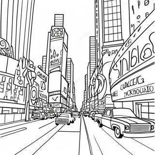 Pagina Da Colorare Della Vita Notturna A Times Square 53470 11697