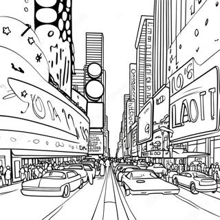 Pagina Da Colorare Della Vita Notturna A Times Square 53470 11698