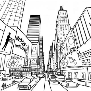 Pagina Da Colorare Della Vita Notturna A Times Square 53470 11699