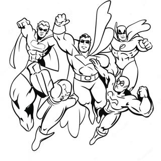 Pagina Da Colorare Di Una Squadra Di Supereroi Colorati In Azione 5368 563