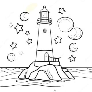 Faro Fantasioso Con Stelle Pagina Da Colorare 54003 11820