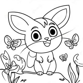 Espeon Che Gioca Con Le Farfalle Da Colorare 55635-12188