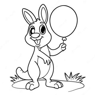 Pagina Da Colorare Di Un Canguro Che Tiene Un Palloncino 56009 12267