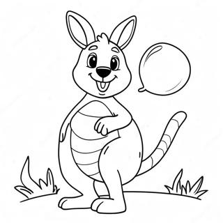 Pagina Da Colorare Di Un Canguro Che Tiene Un Palloncino 56009 12268